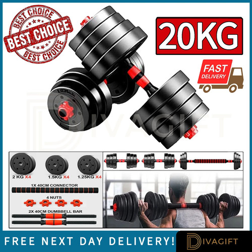 Adjustable dumbbells set 20kg - dumbbells,