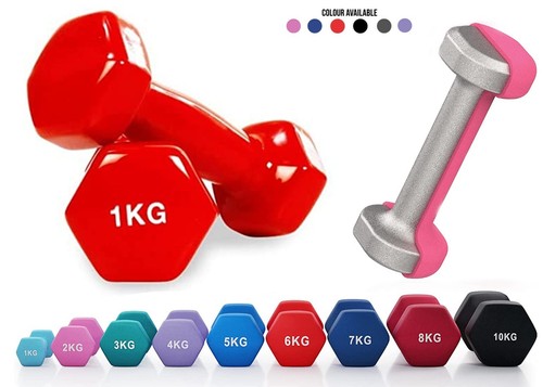 Vinyl coated dumbbells - coated,