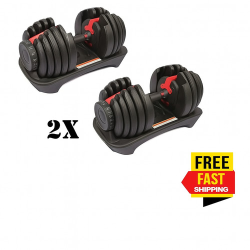 Adjustable dumbbells set - dumbbells, 2x